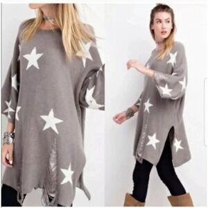 Easel Gray Star Sweater